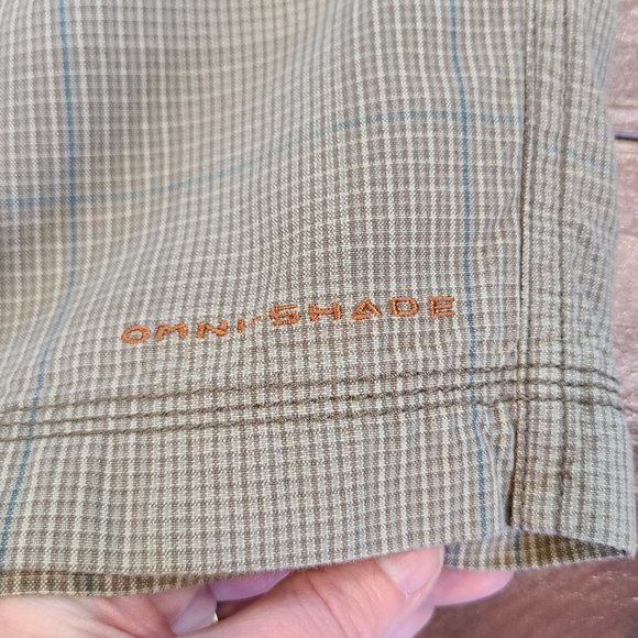 Columbia Shorts Mens 36 OmniShade Ripstop Flat Front Long Bermuda Mini Plaid - Picture 4 of 10